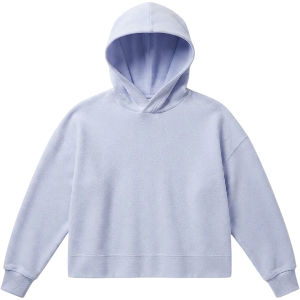 Aerie Oversized Velour Cropped Hoodie XL Pullover Lavish Lavendar Boxy High-Low